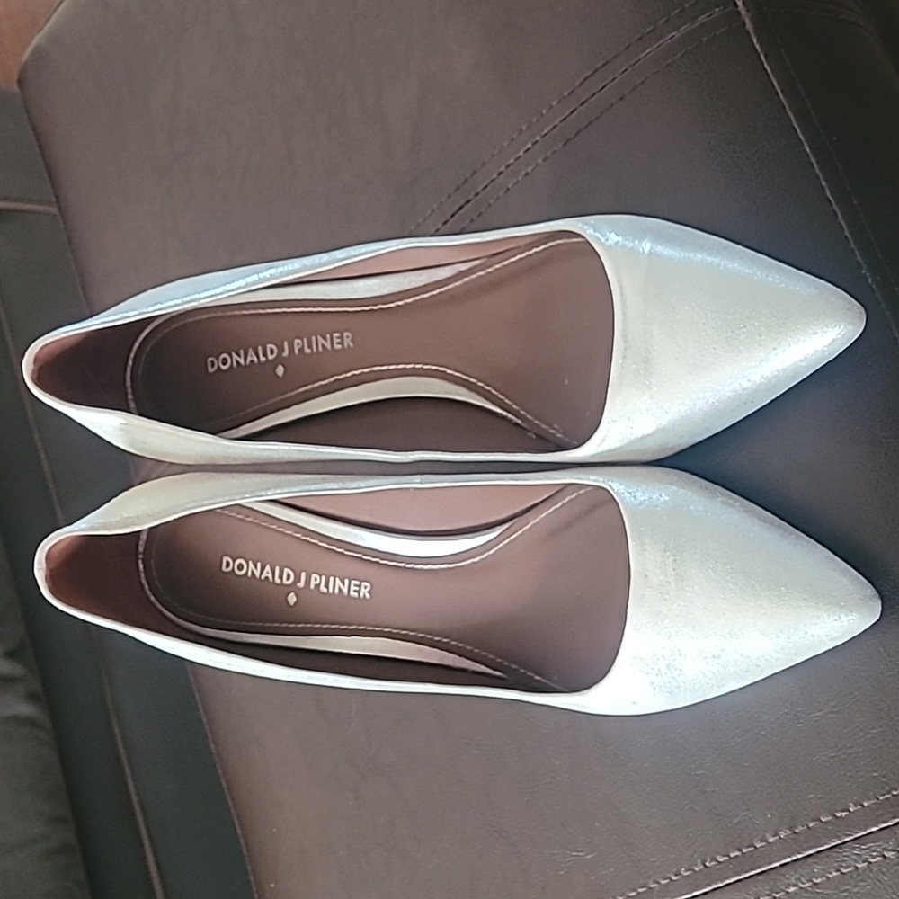 Donald J Pliner silver heels